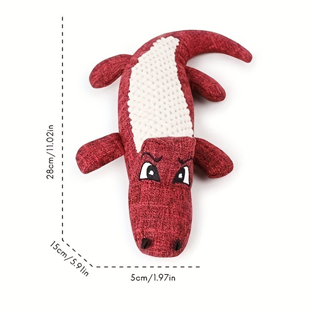 Crocodile Design Plush Dog Toy - Petsdd