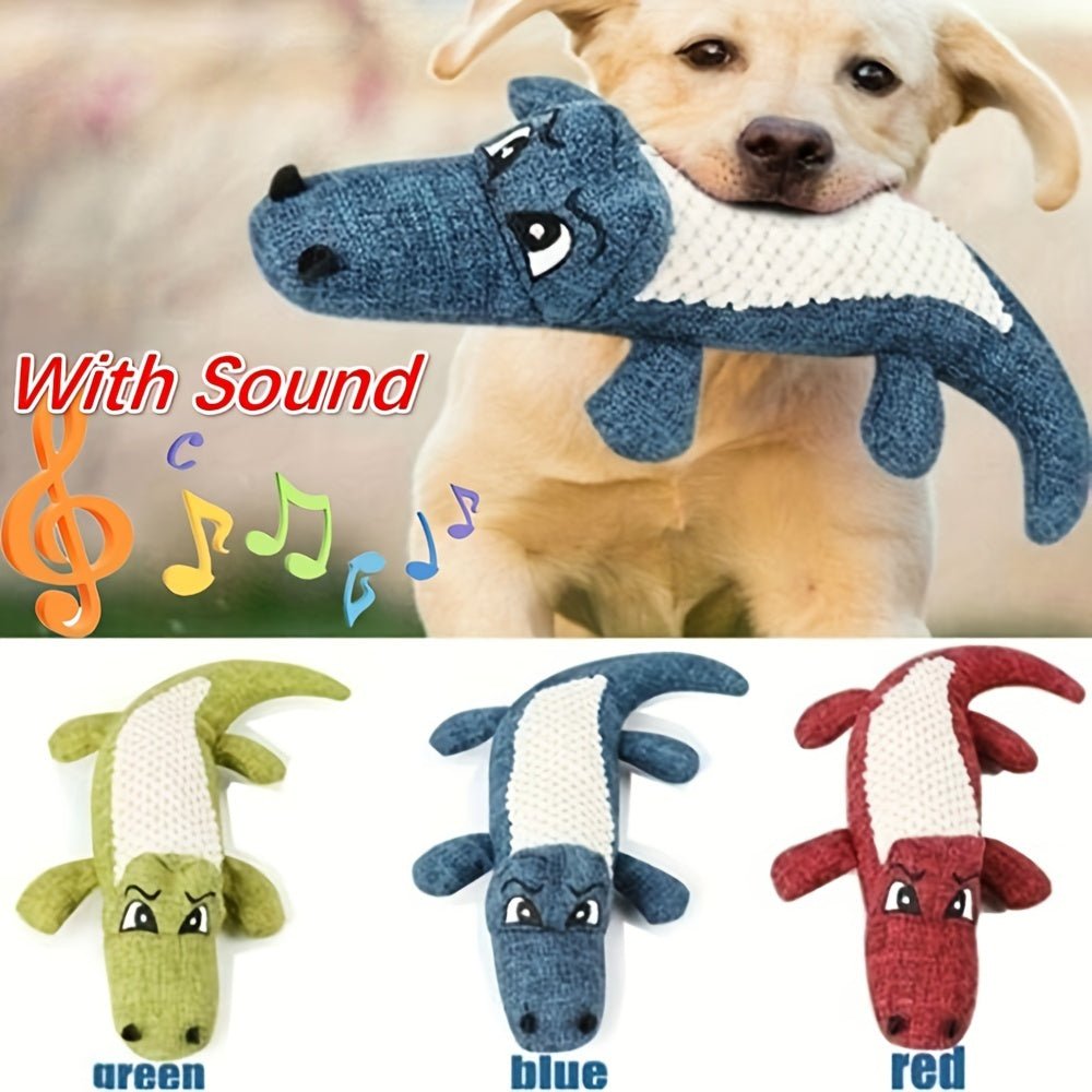 Crocodile Design Plush Dog Toy - Petsdd