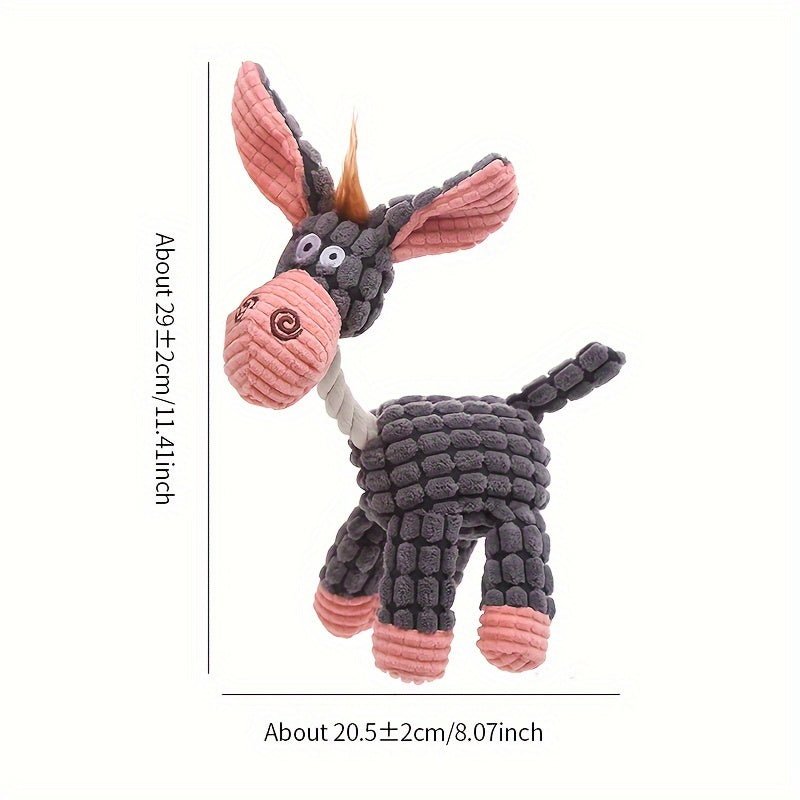 Donkey Design Pet Grinding Teeth Squeaky Plush Toy for Dogs - Petsdd